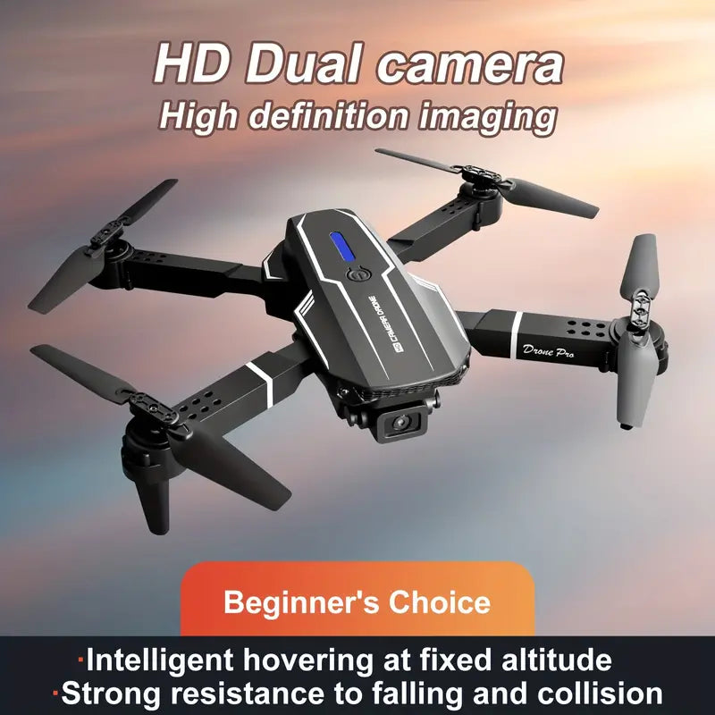 Dron cuadricóptero E88 con cámaras duales HD - Negro (cámara dual HD)