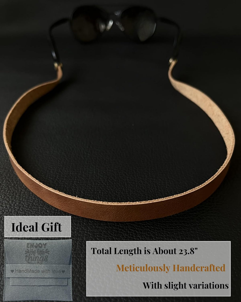 Full-Grain Leather Glasses Strap Handmade Sports Sunglasses Eyeglasses Holders around Neck Gifts for Men Women
