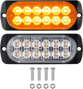 PICAA 2 Piezas Luces De Advertencia De Emergencia De Ámbar De 12 LED, Barra De Luz Estroboscópica Intermitente Peligro 12V 24V Para Coche Offroad Camión