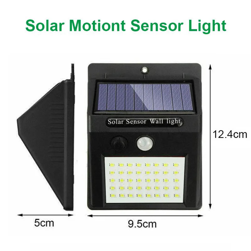 Aplique de pared LED con sensor de movimiento y carga solar para exteriores