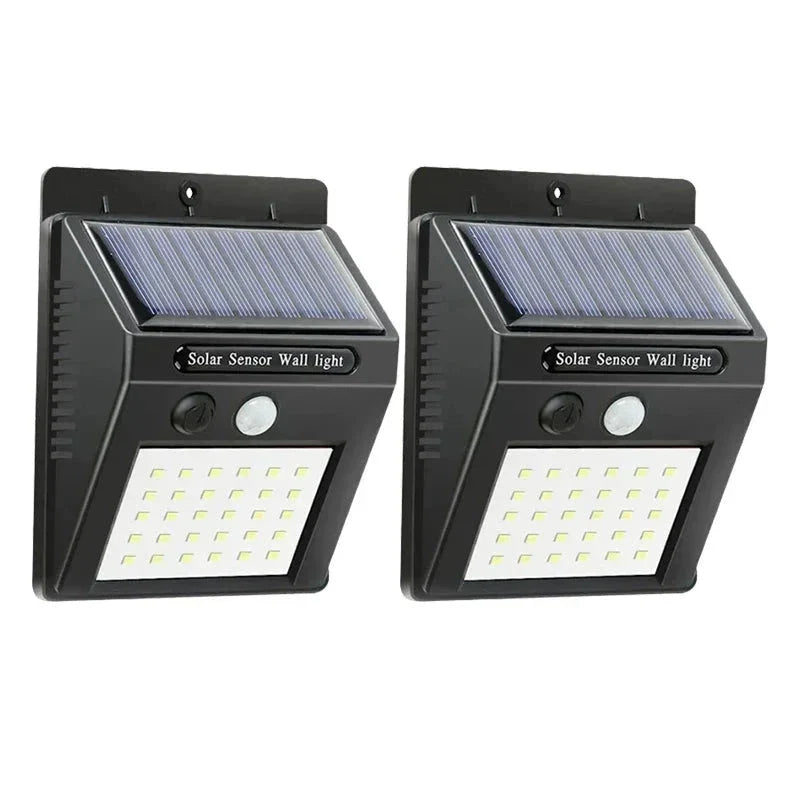 Aplique de pared LED con sensor de movimiento y carga solar para exteriores