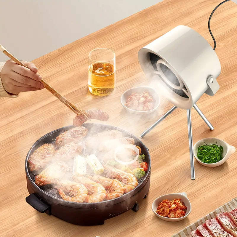 Compact Rotisserie Range Hood with Hot Pot Fume Removal - White