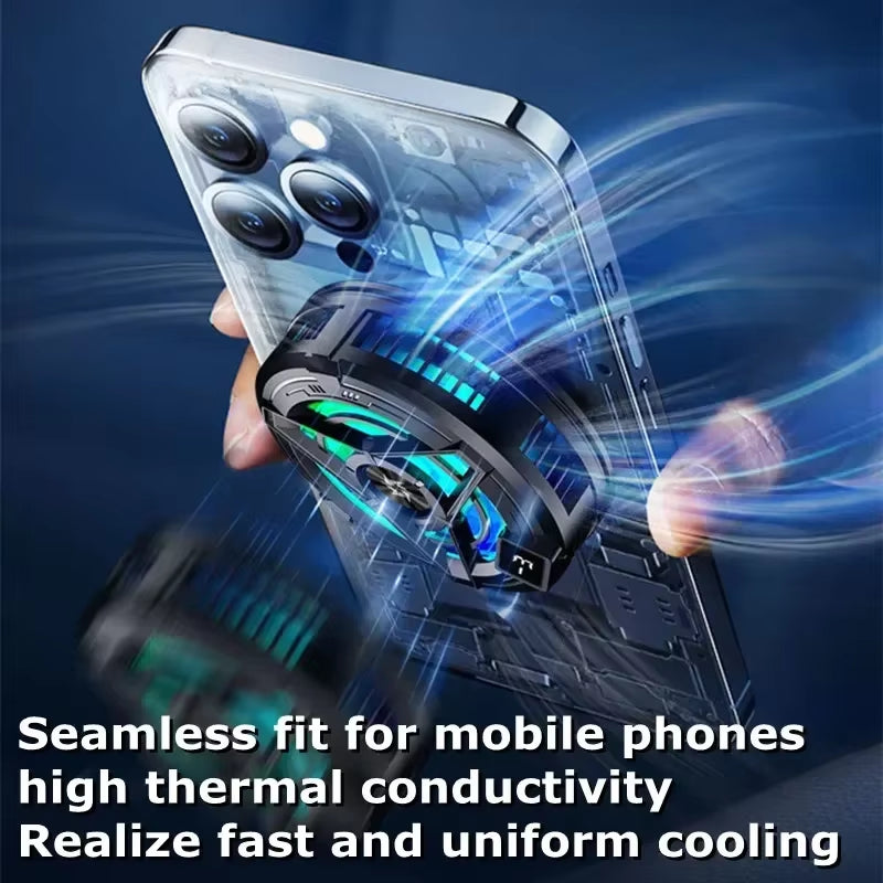 SL17 Magnetic Phones Cooler Back-Clip 2 in 1 Game Cooler Semiconductor Fast Phone Cooling Fan for IOS Android Phone