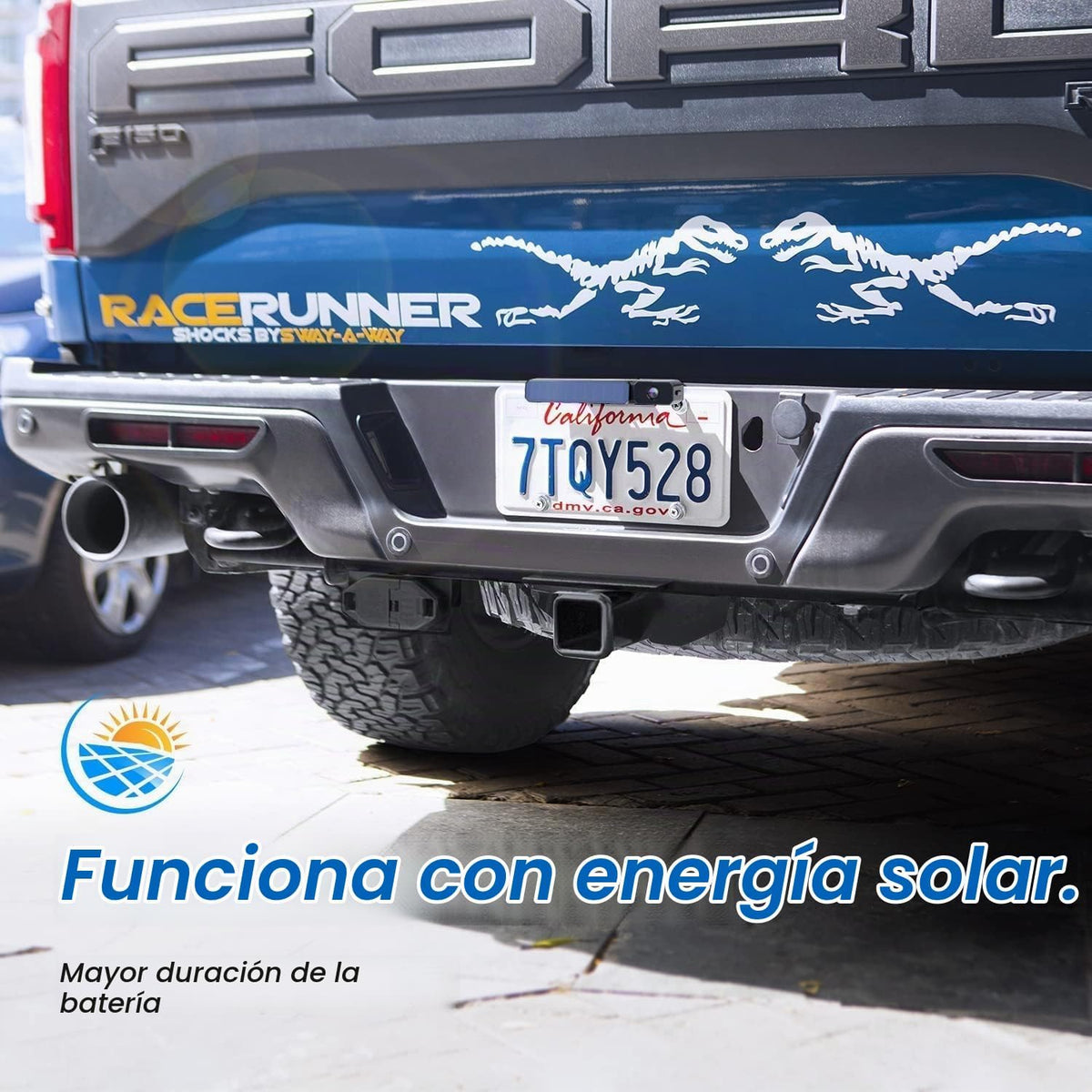Solar Inalámbrico Cámara De Visión Trasera Del Coche, Cámara Marcha Atrás Con 5" Monitor, Señal Digital Duradera, Ip69K Impermeable Cámara Visión Trasera Coche Para, Ccaravana, Furgoneta