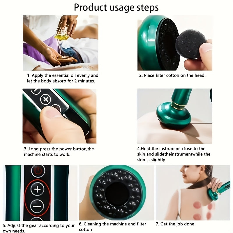 Herramienta de masaje Gua Sha recargable por USB de 6 velocidades