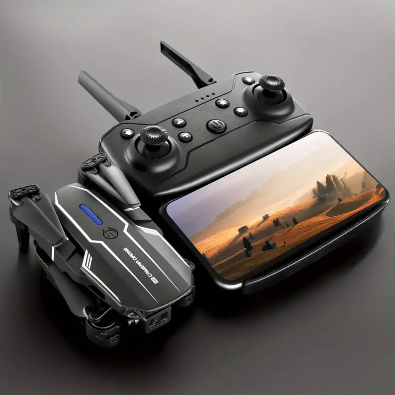 Dron cuadricóptero E88 con cámaras duales HD - Negro (cámara dual HD)