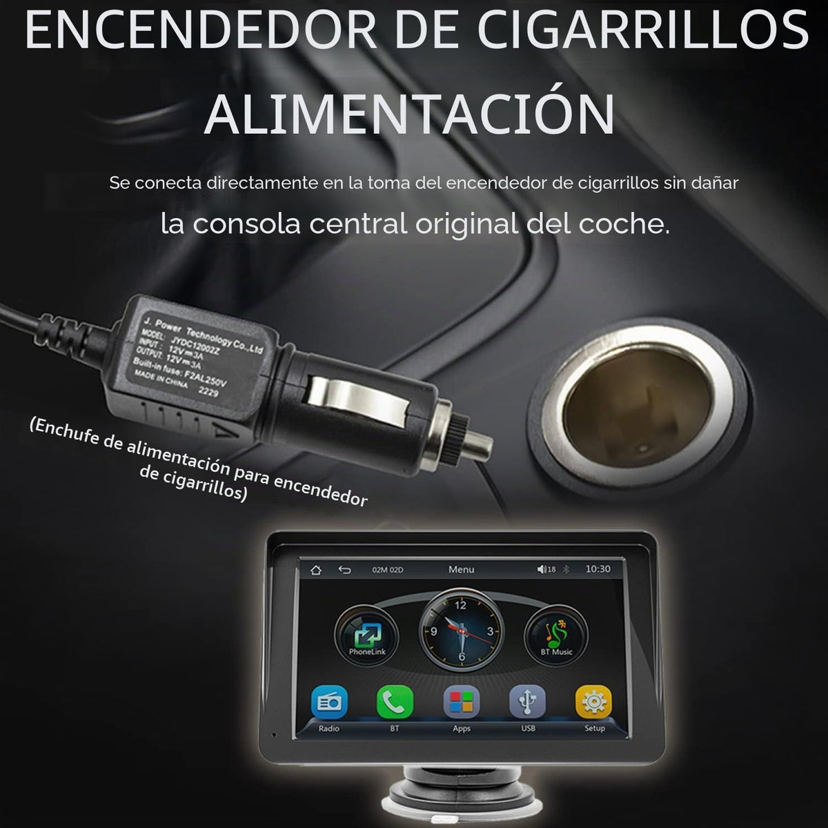 Compatible for Inalámbrico Carplay Android Auto 7" Portátil Estéreo Auto Monitor De Pantalla Táctil HD Radio Para Automóvil Con Bluetooth Mirrorlink Transmisor FM Puerto De Tarjeta AUX/USB/TF