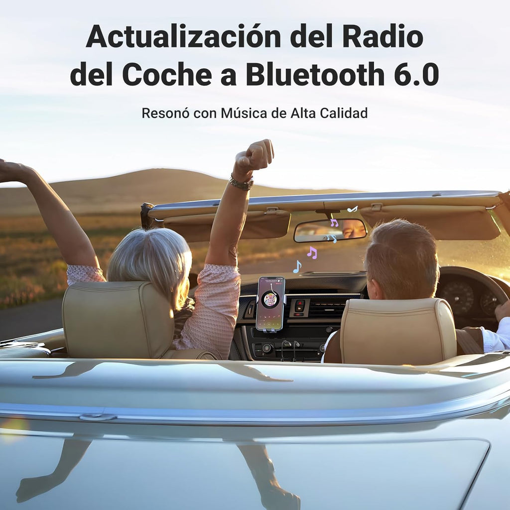 UGREEN Receptor Bluetooth 6.0 Jack AUX Adaptador USB Bluetooth Coche Gris