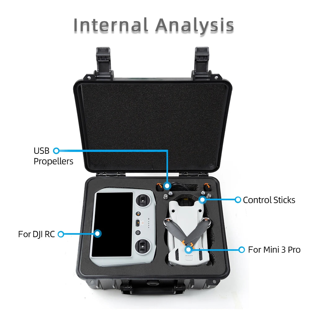 Storage Case for  Mini 4/3/3 Pro/Mini 2 2 SE Portable Suitcase Hard Case Explosion-Proof Box for  RC/RC 2/N2/N1Control