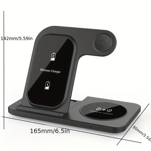 Cargador inalámbrico rápido 3 en 1 para iPhone y dispositivos Apple