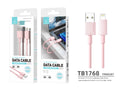 Techancy Cabo De Dados Usb-Lightning cor-de-rosa TB1768, Comprimento 1m Suporta Corrente De 3A E Transferência De Dados De 480mbps,