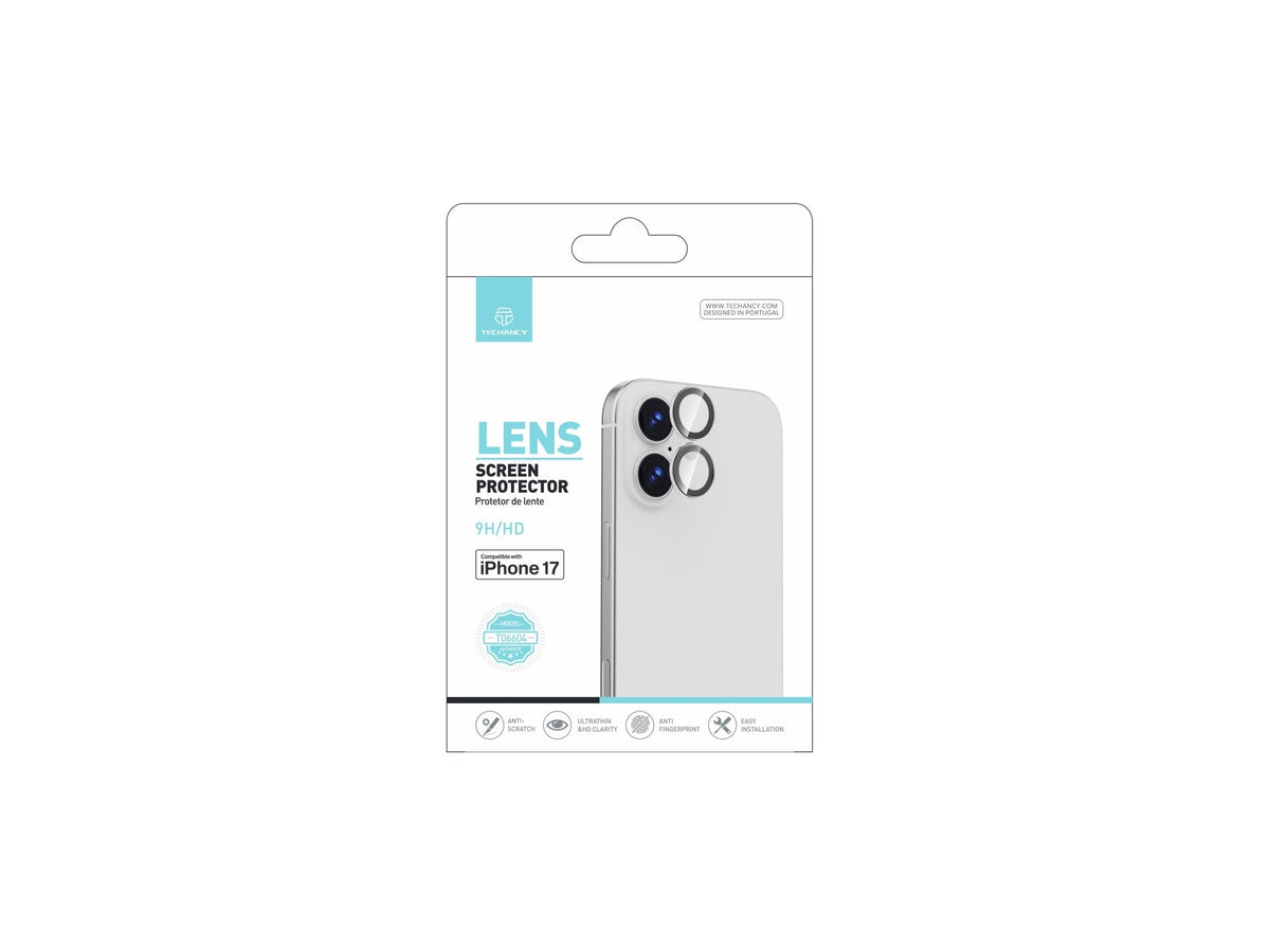 Techancy Protector de Lente para iPhone 17 TO6004 9H Ultrafino Alta Definición Antirrayas Antihuellas Transparente